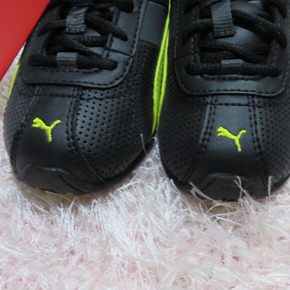 Puma Cell Turin Perf Kids Black Yellow Dark Shadow sneakers tennis shoes sz 7 - Picture 2 of 8